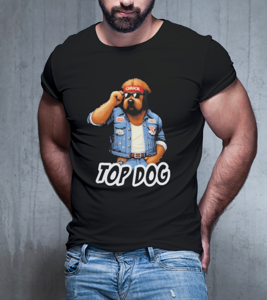 Chuckonbase Chuck Topdog Cool Denim Style Fashion Dog T-Shirt