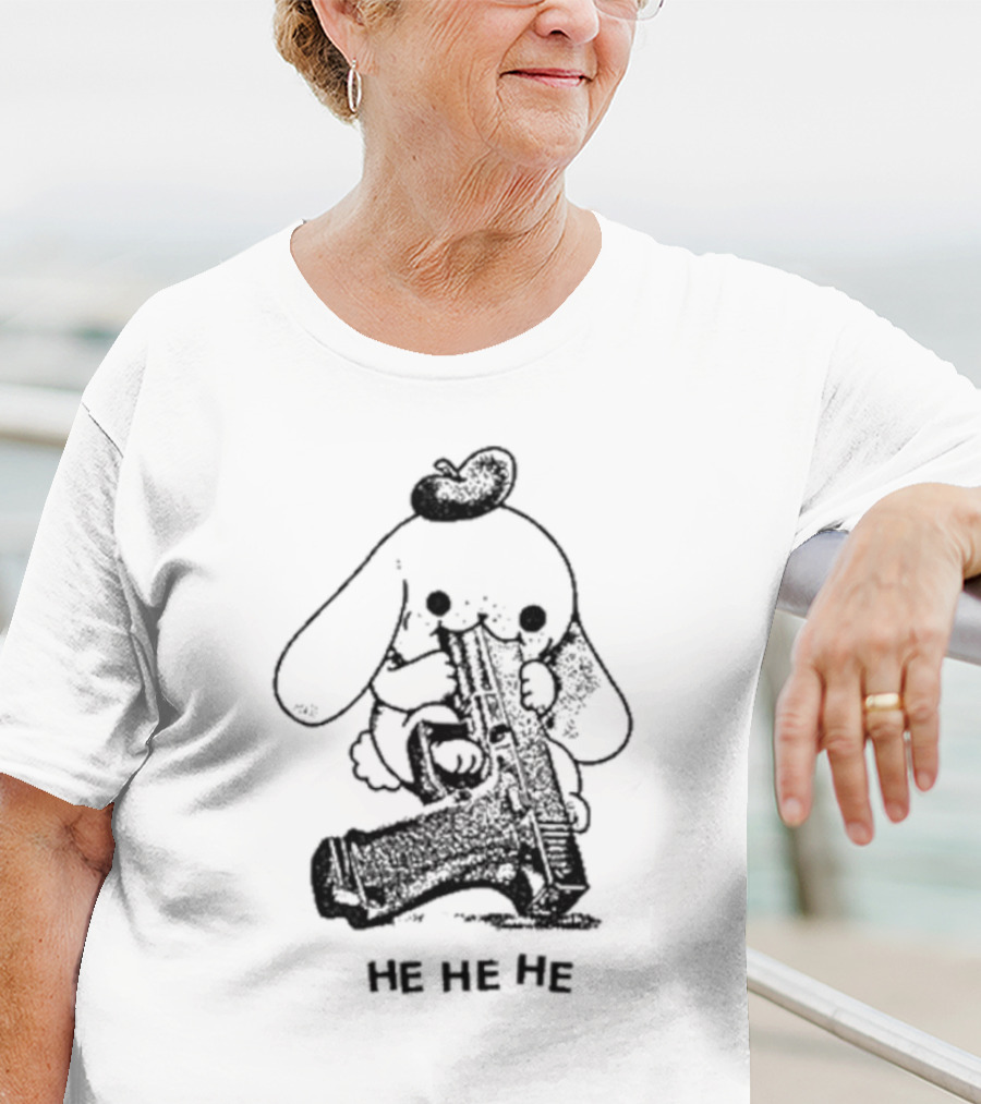 Cinnamoroll Sanrio He He He With Gun Bowler Hat T-Shirt