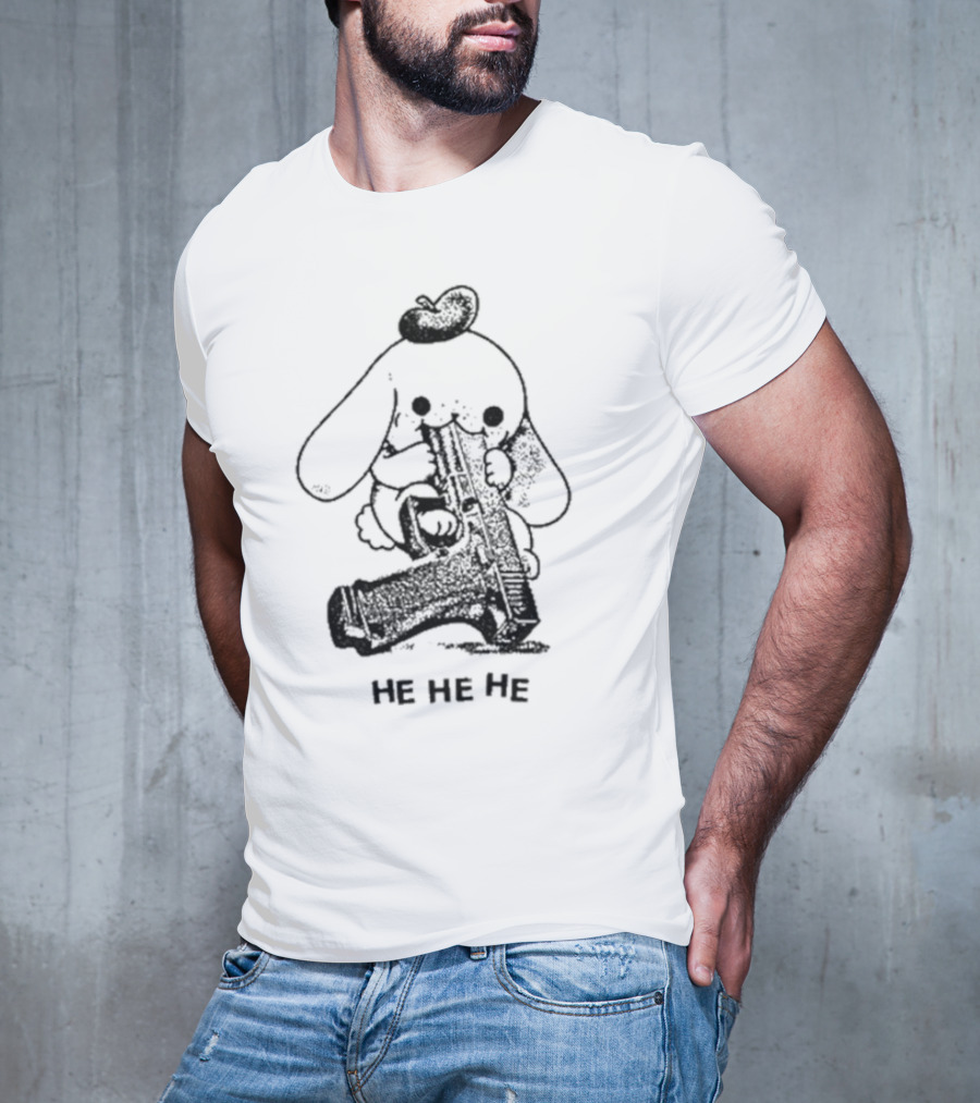Cinnamoroll Sanrio He He He With Gun Bowler Hat T-Shirt
