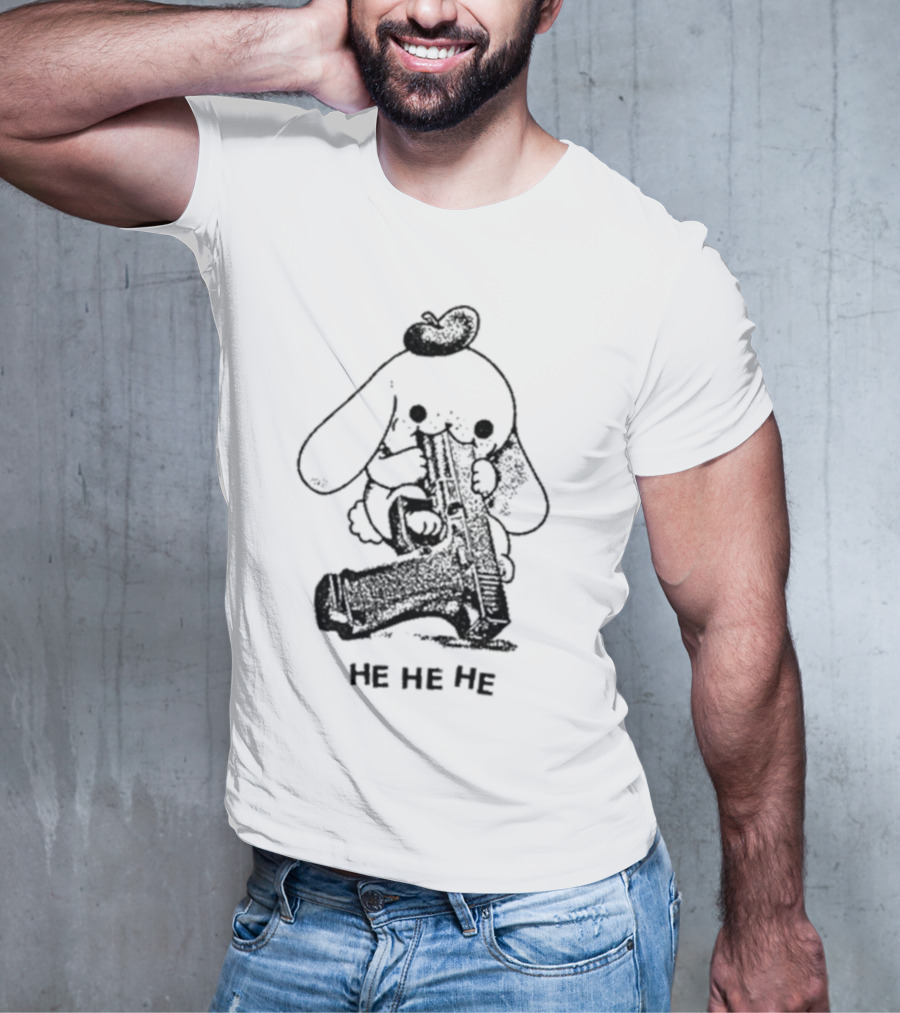 Cinnamoroll Sanrio He He He With Gun Bowler Hat T-Shirt