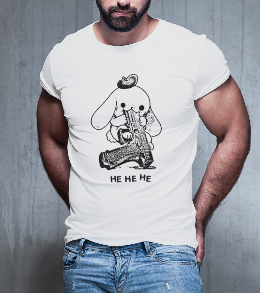 Cinnamoroll Sanrio He He He With Gun Bowler Hat T-Shirt