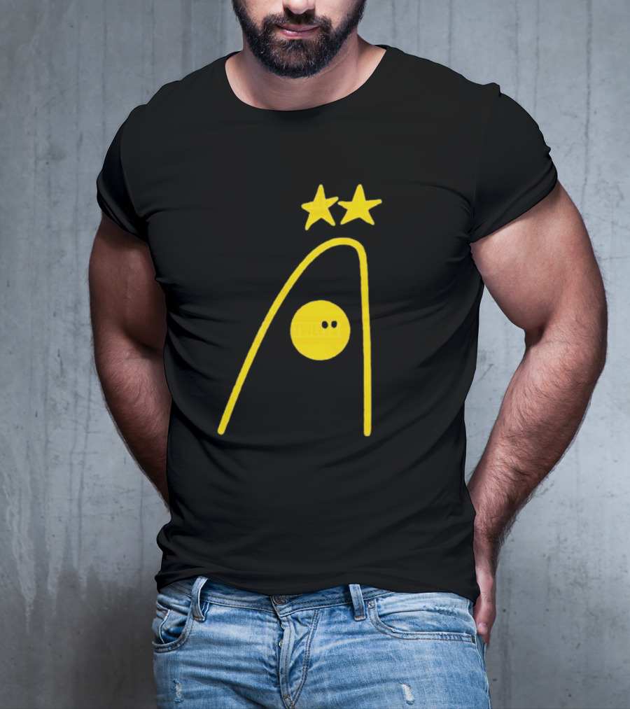 Dandies Badge Fitbatweets Yellow Stars Icon With Curve And Circle T-Shirt