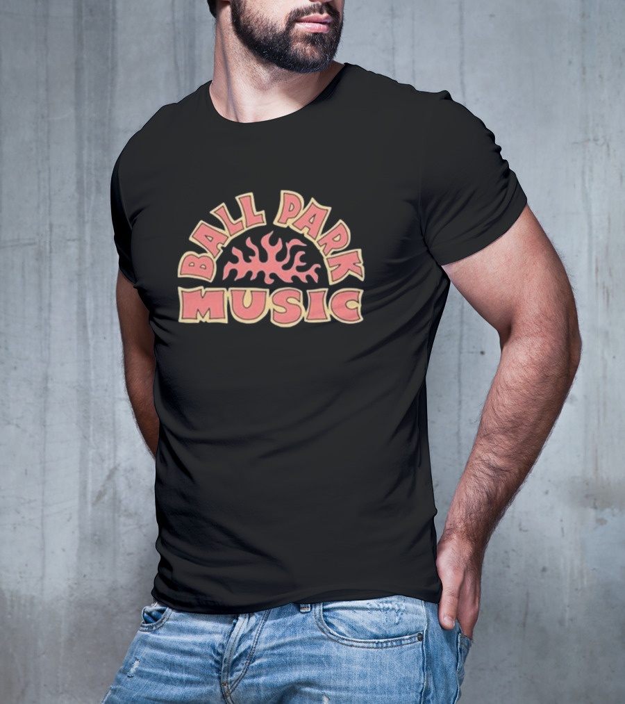 Ball Park Music Bold Retro Style Emblem With Flame Motif T-Shirt
