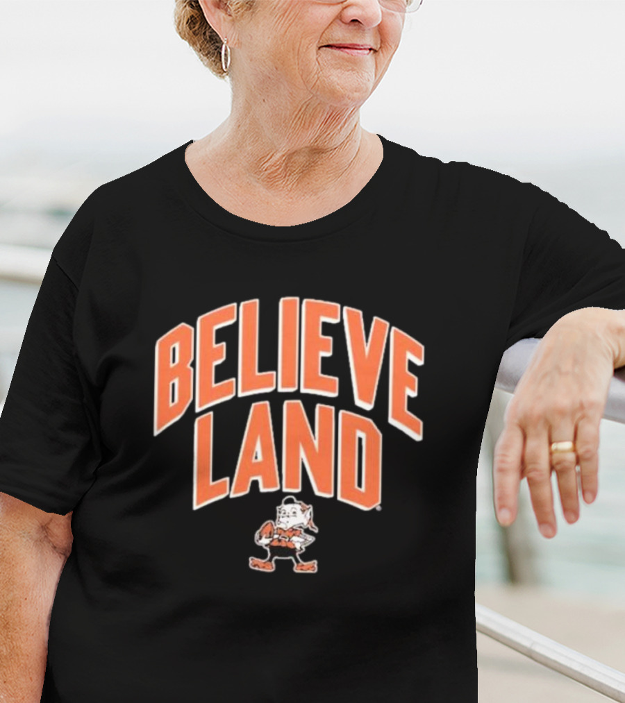 Believeland Cleveland Browns Brownie Football T-Shirt