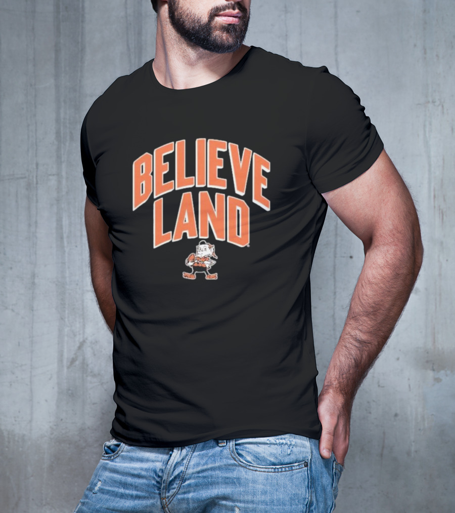 Believeland Cleveland Browns Brownie Football T-Shirt