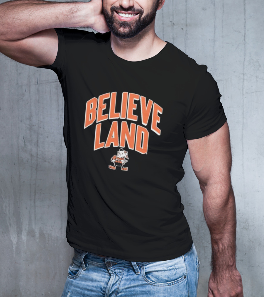 Believeland Cleveland Browns Brownie Football T-Shirt