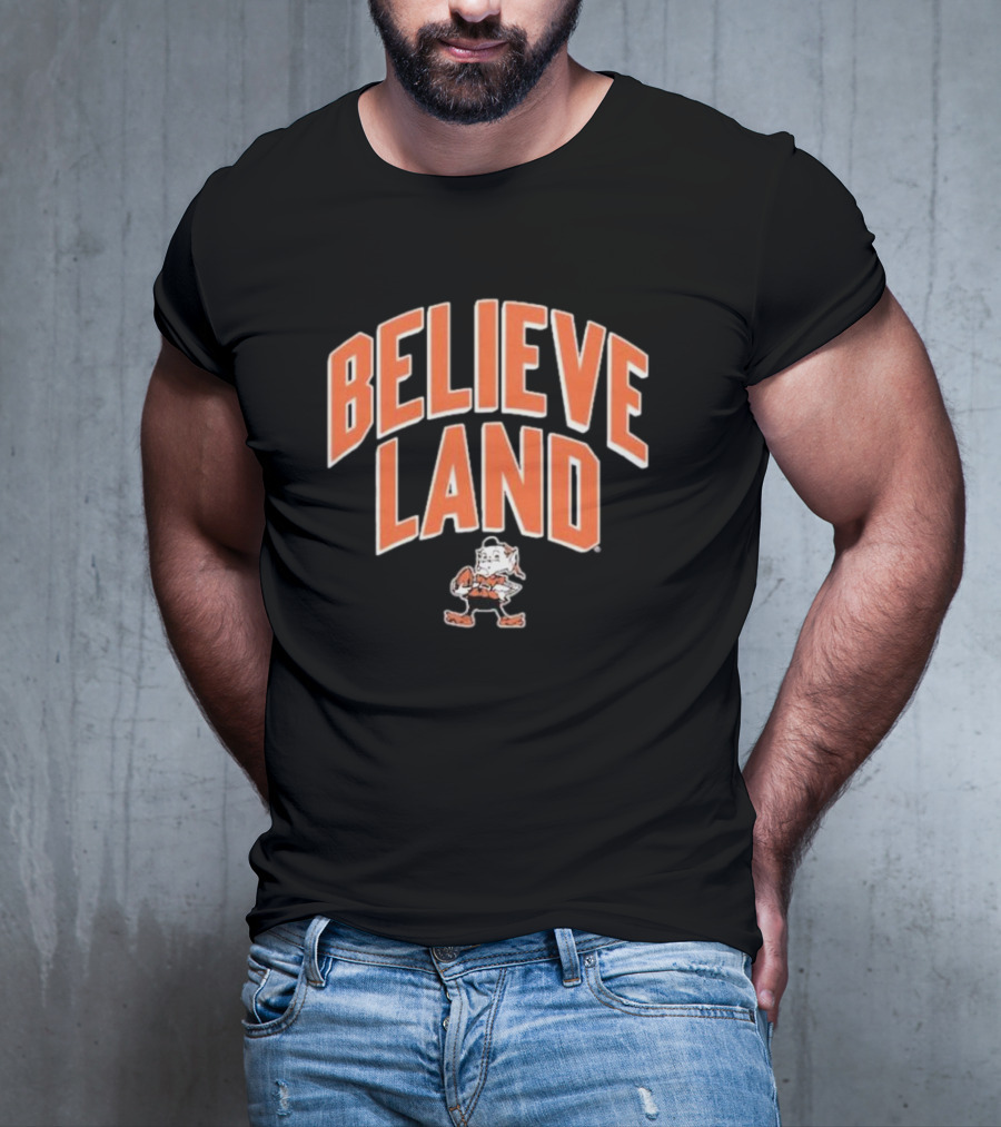 Believeland Cleveland Browns Brownie Football T-Shirt