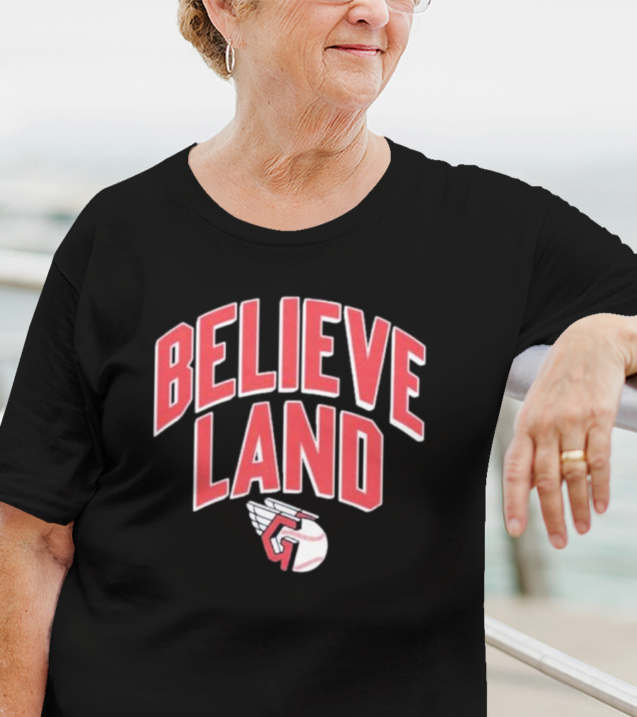 Believeland Cleveland Guardians Winged Baseball T-Shirt