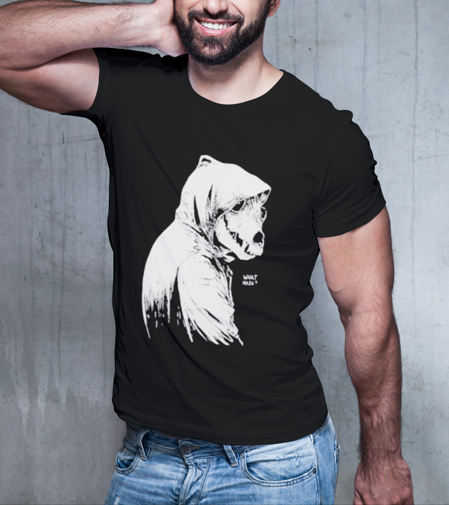 Massive Faceart What Mask Hooded Skull T-Shirt