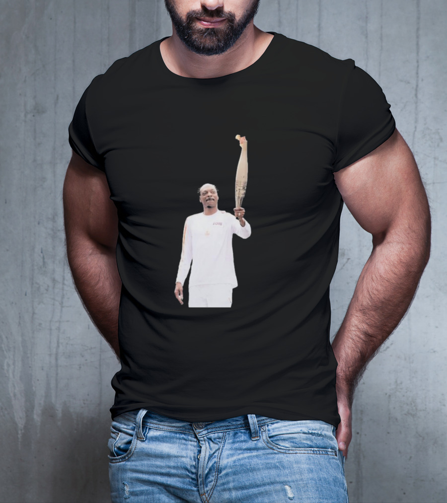 Snoop Dogg Carries Olympic Torch In Iconic White Attire T-Shirt