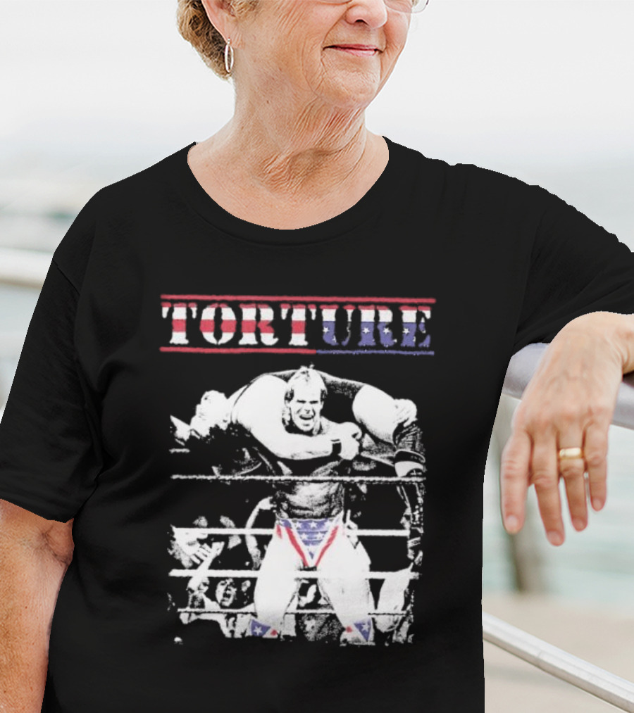 Torture Wrestling Sucks Collab Patriotic Wrestler Carrying Opponent T-Shirt