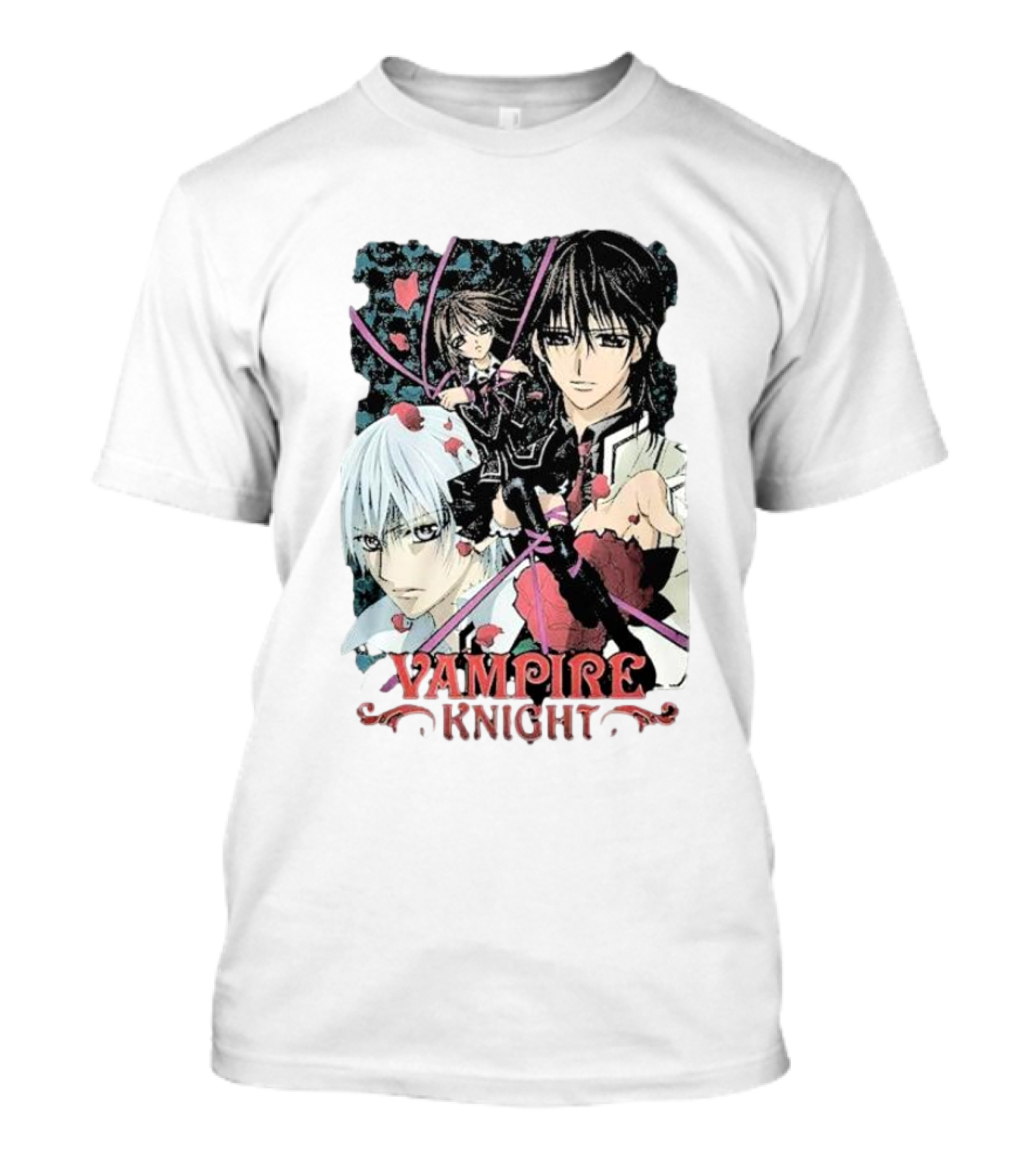 Vampire Knight Lovers Anime Characters Roses And Hearts T-Shirt