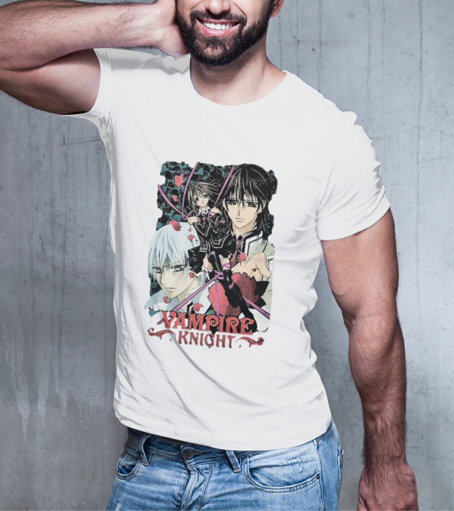 Vampire Knight Lovers Anime Characters Roses And Hearts T-Shirt