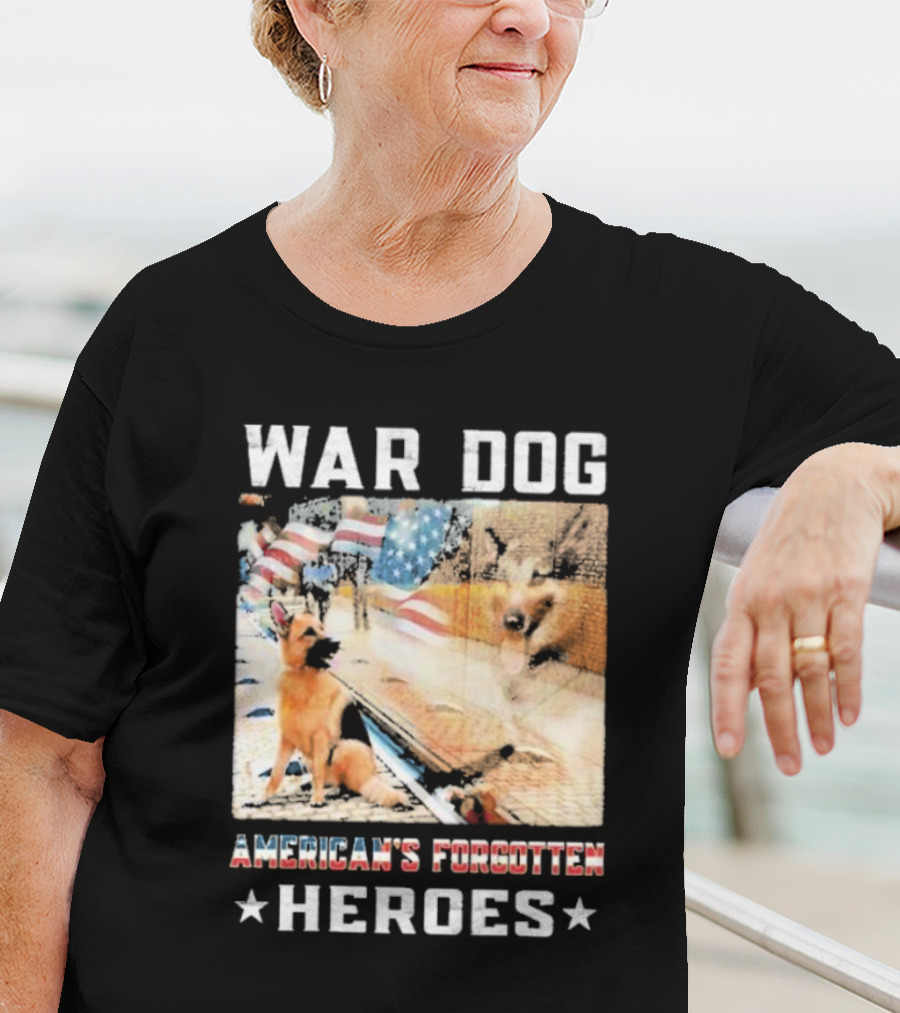 War Dog American's Forgotten Heroes Flags And German Shepherd T-Shirt