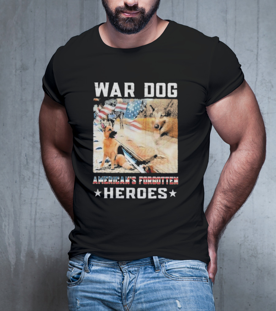 War Dog American's Forgotten Heroes Flags And German Shepherd T-Shirt