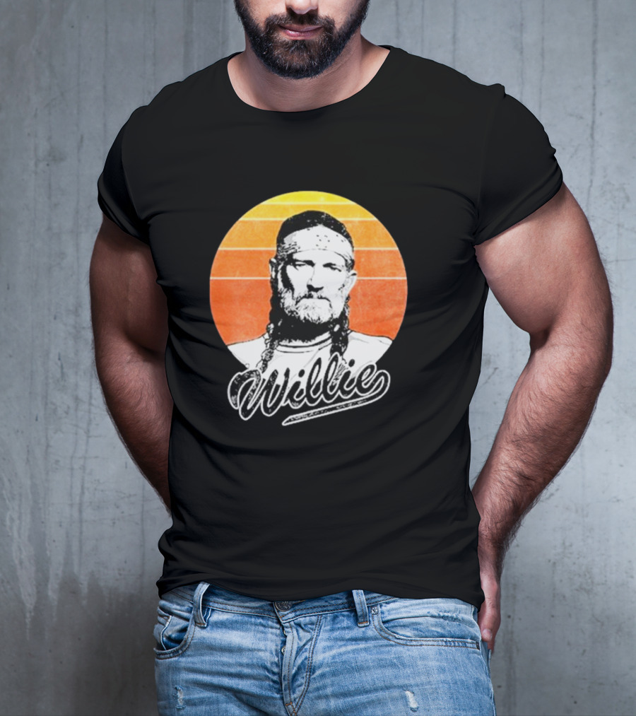Willie Nelson Vintage Sunset Circle T-Shirt
