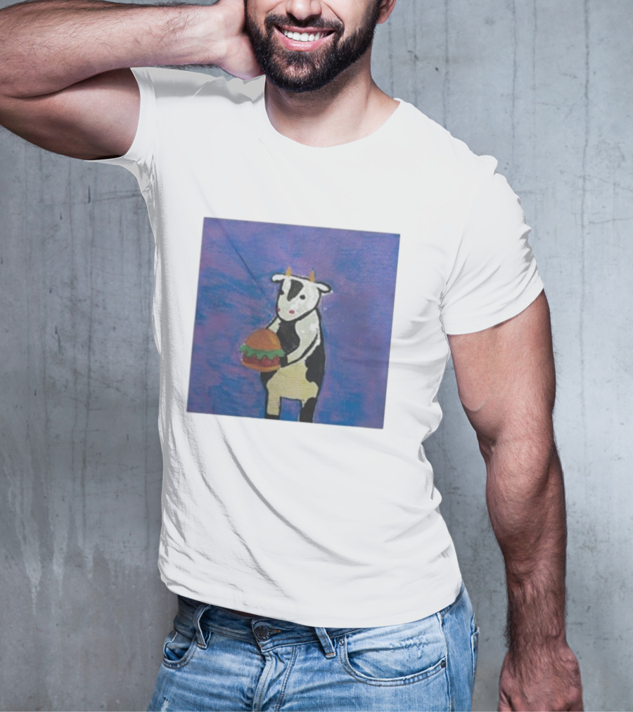 Leanbeefpatty Cow Holding Burger Carnivorous Beef T-Shirt
