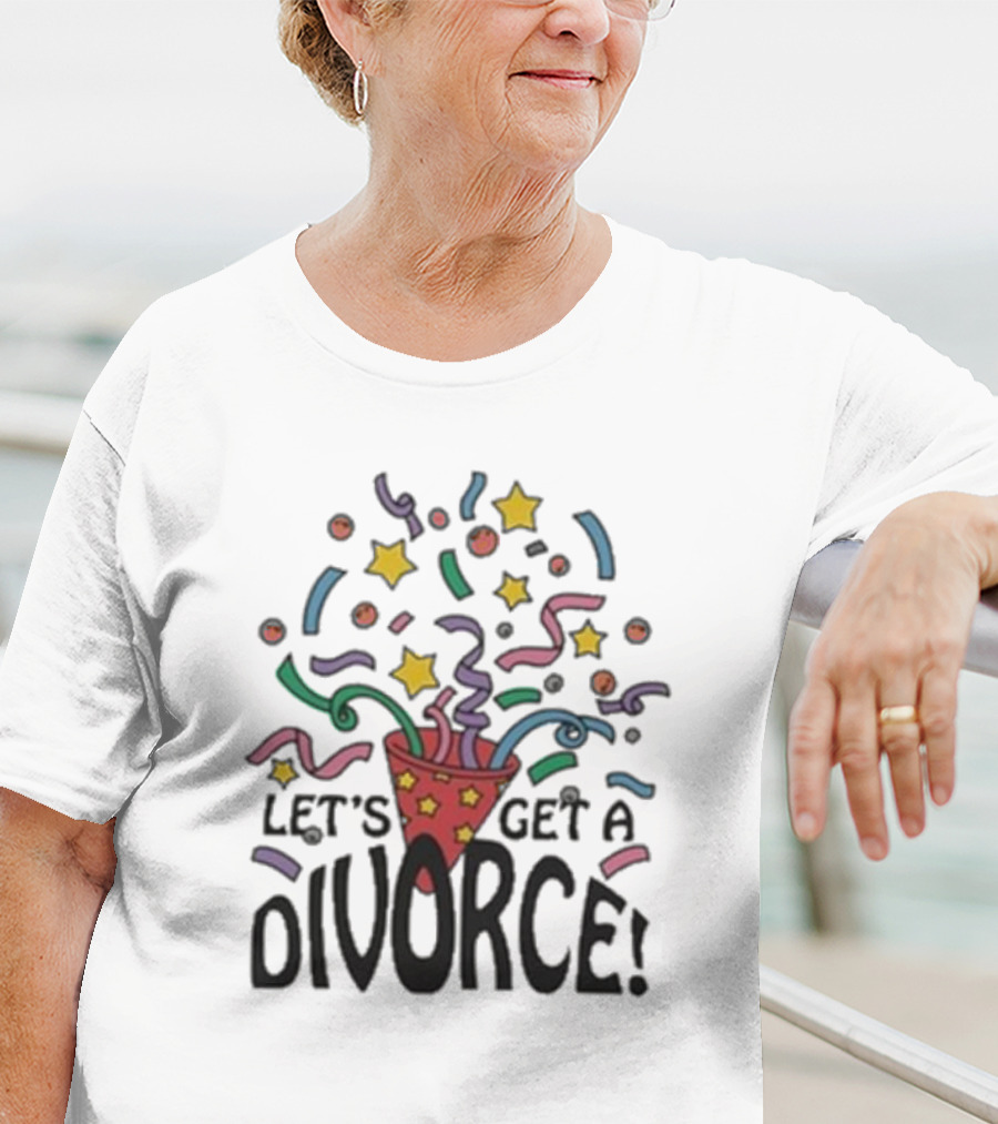 Let’s Get A Divorce Confetti Stars T-Shirt