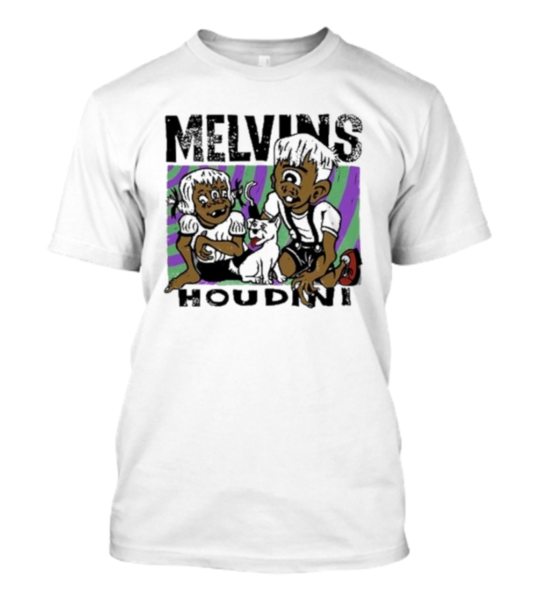 Melvins Houdini Cartoon Kids With Cat T-Shirt