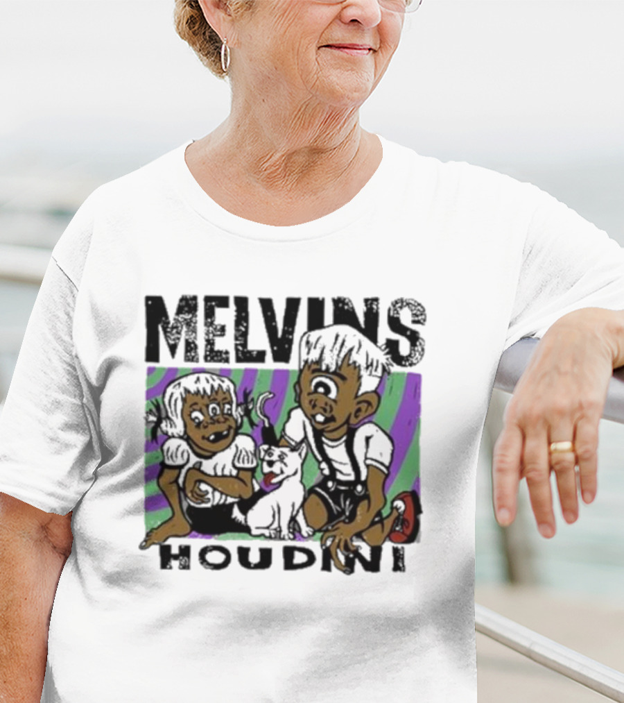 Melvins Houdini Cartoon Kids With Cat T-Shirt
