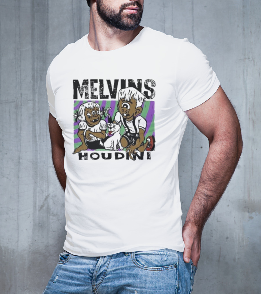 Melvins Houdini Cartoon Kids With Cat T-Shirt
