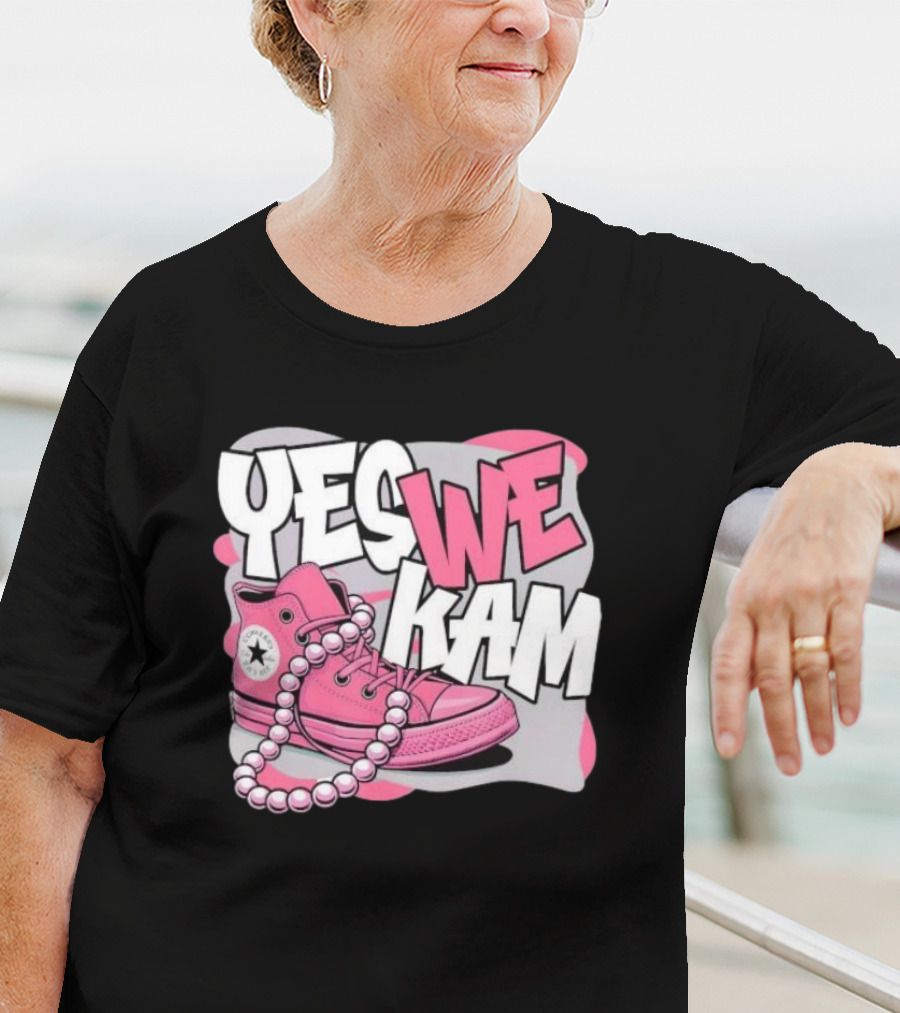 Yes We Kam Pink Boot Pearl Converse Sneaker T-Shirt
