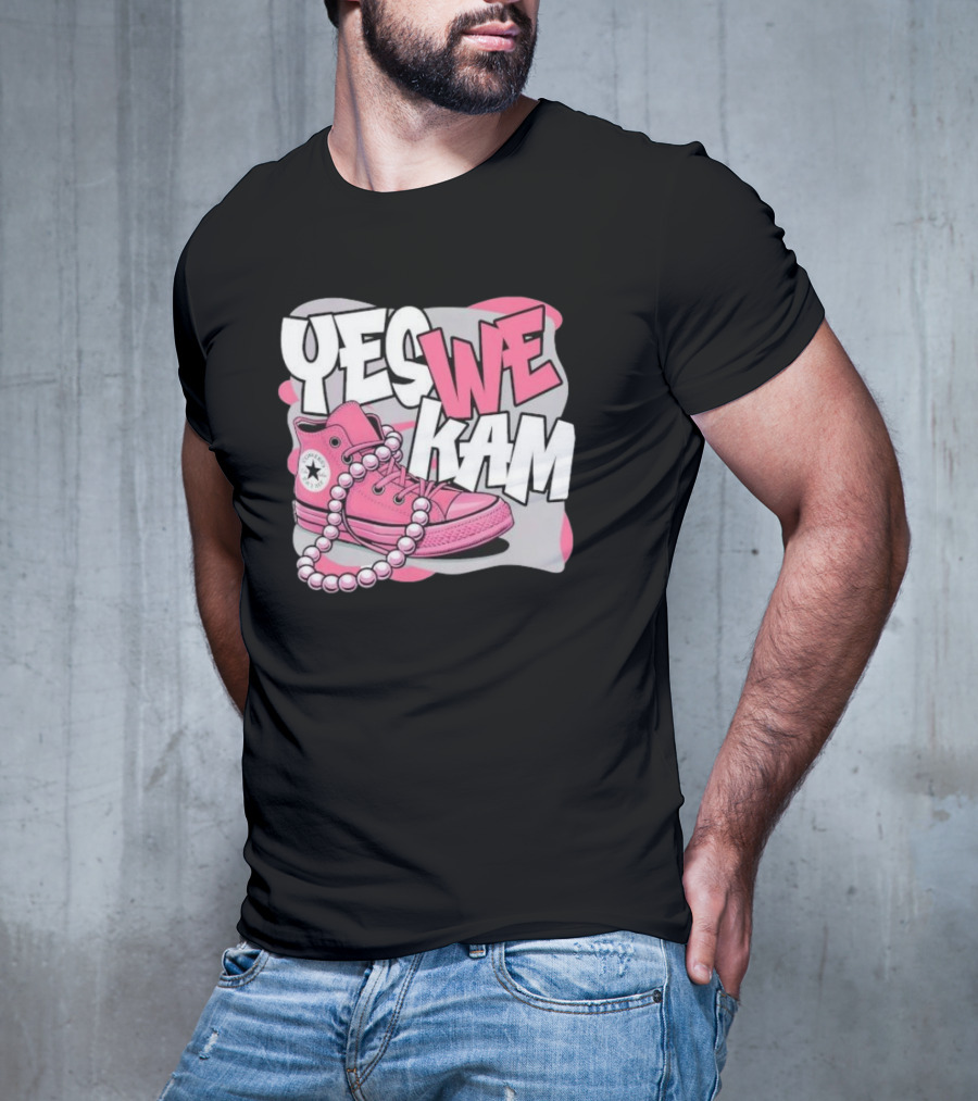 Yes We Kam Pink Boot Pearl Converse Sneaker T-Shirt