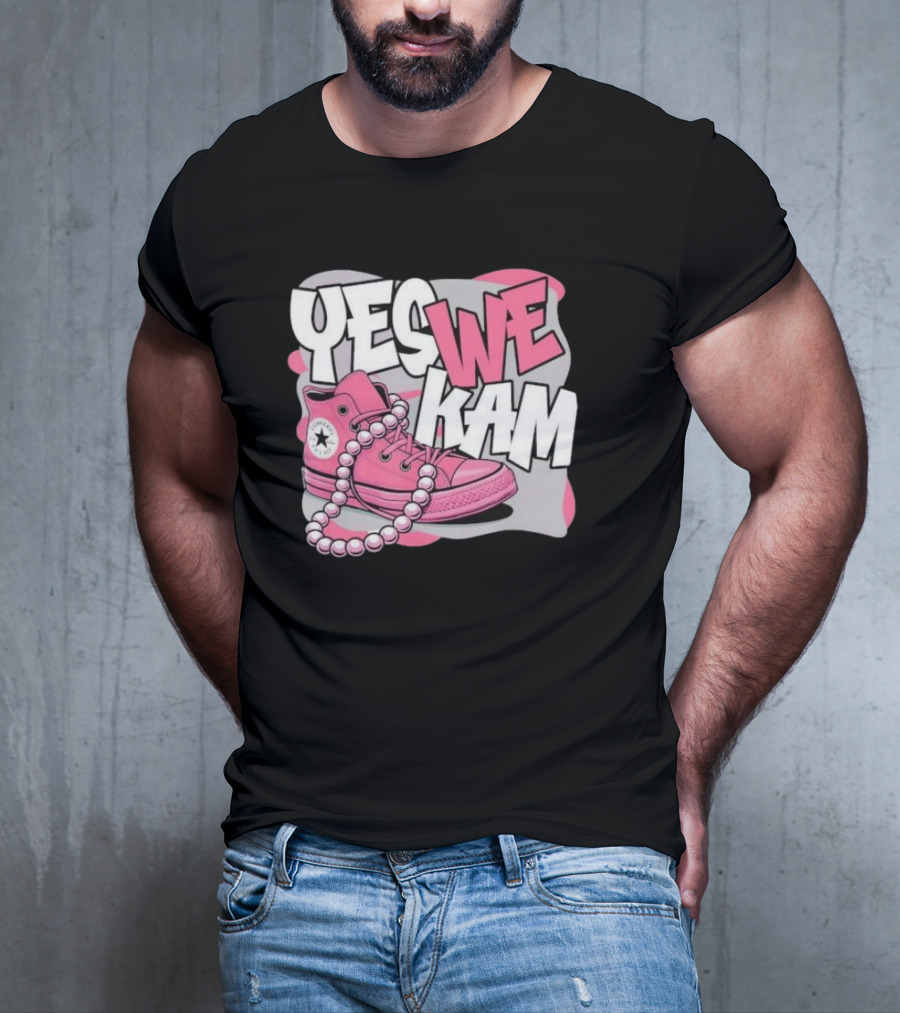 Yes We Kam Pink Boot Pearl Converse Sneaker T-Shirt