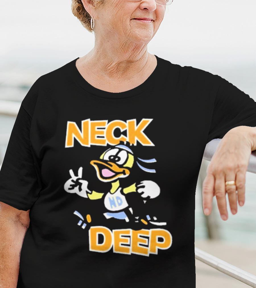 Neck Deep Duck ND Peace Sign Retro Basketball Style T-Shirt