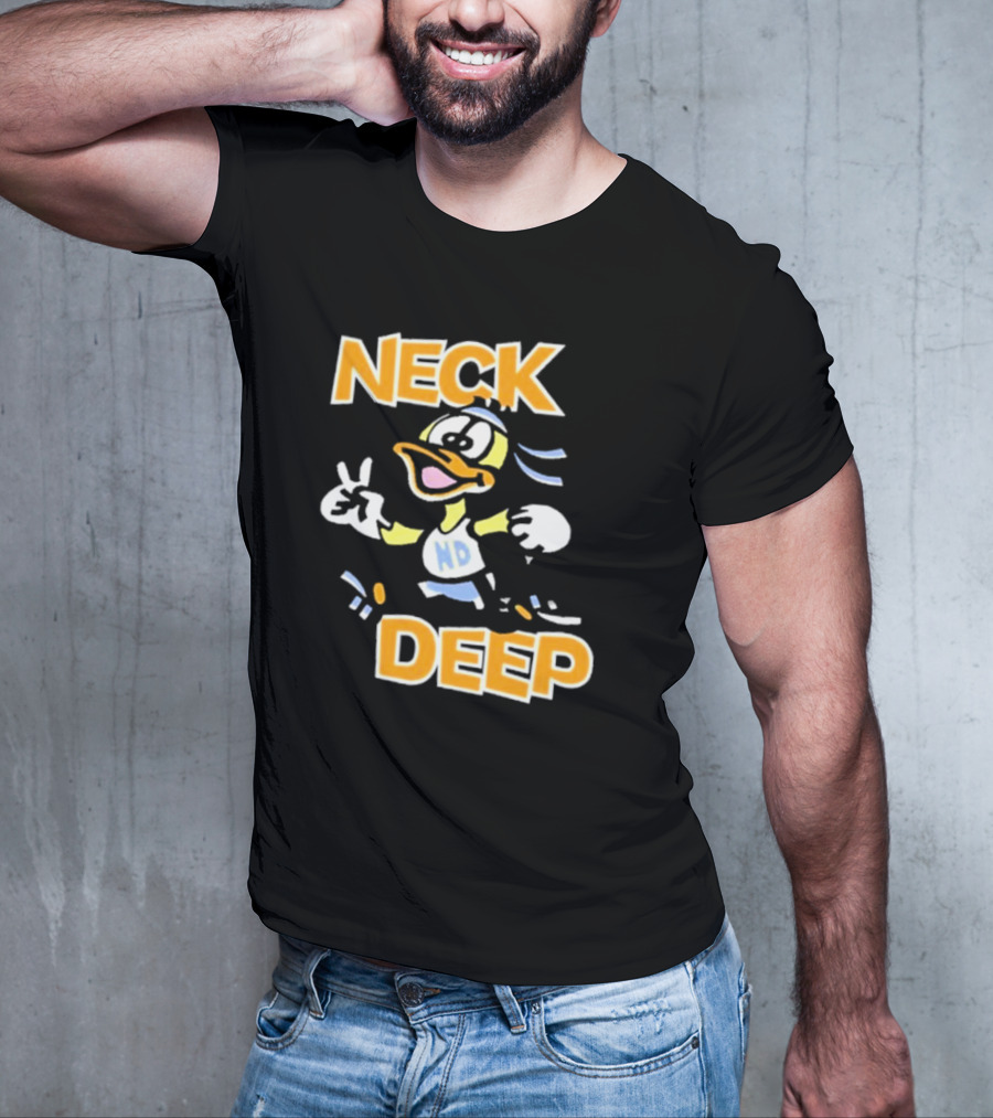 Neck Deep Duck ND Peace Sign Retro Basketball Style T-Shirt