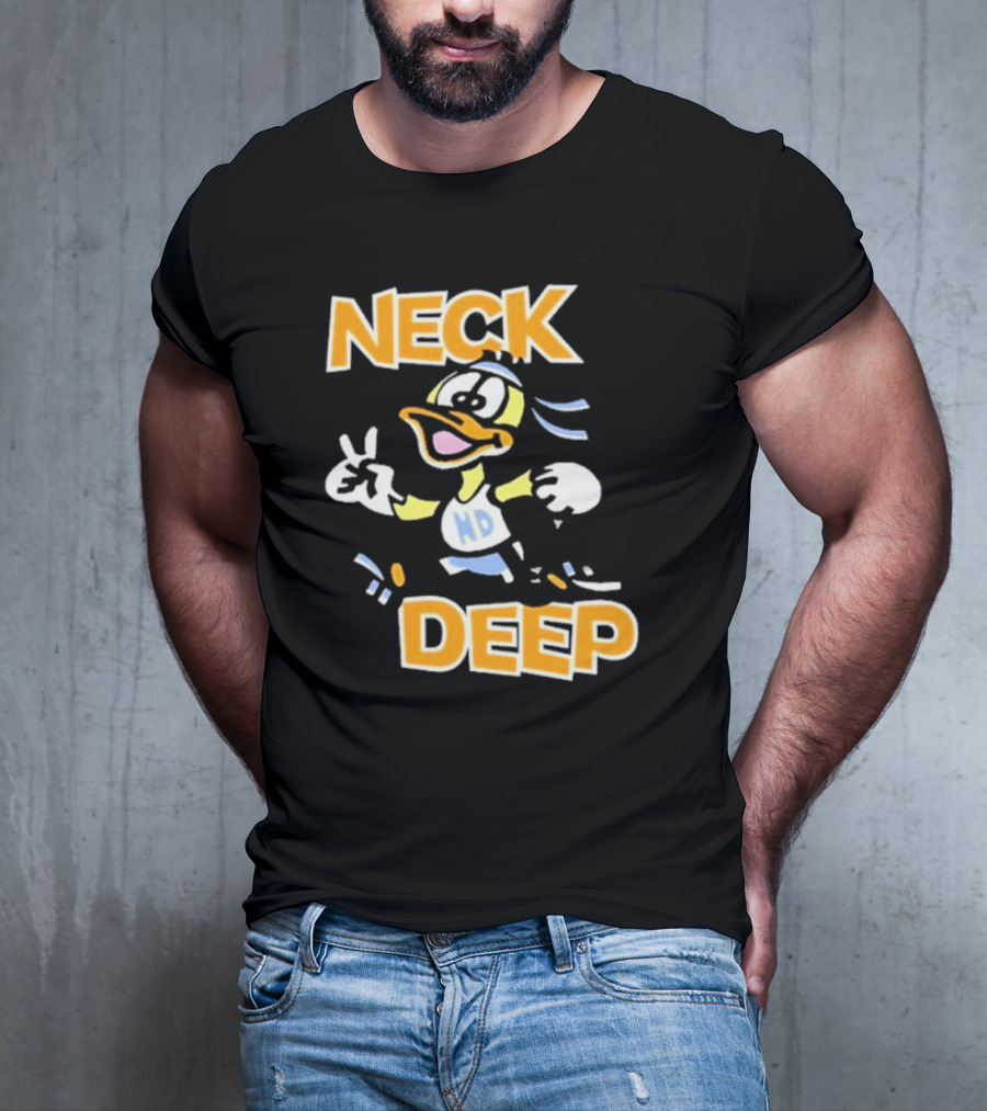 Neck Deep Duck ND Peace Sign Retro Basketball Style T-Shirt