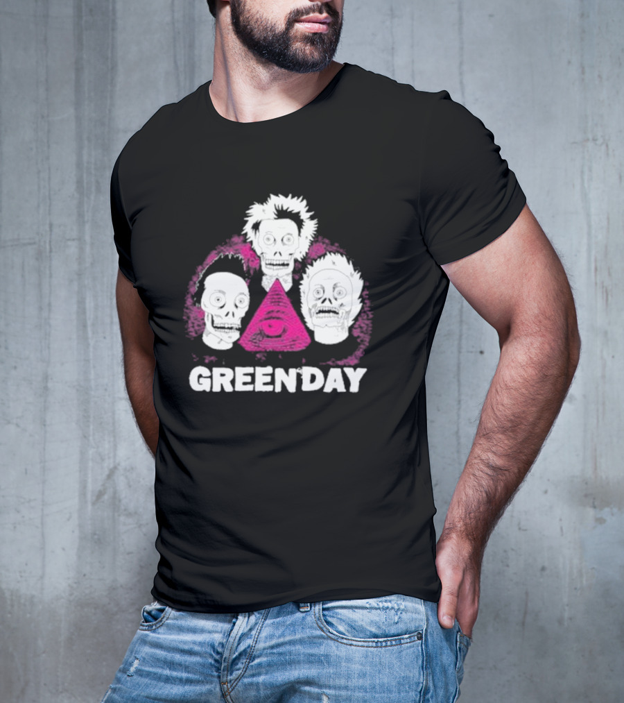 Green Day Zombie Pyramid Emo Skull T-Shirt