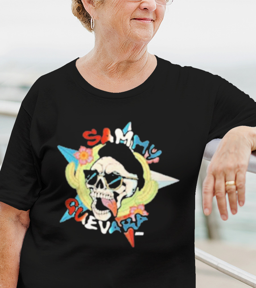 Sammy Guevara Skull With Sunglasses And Colorful Star T-Shirt