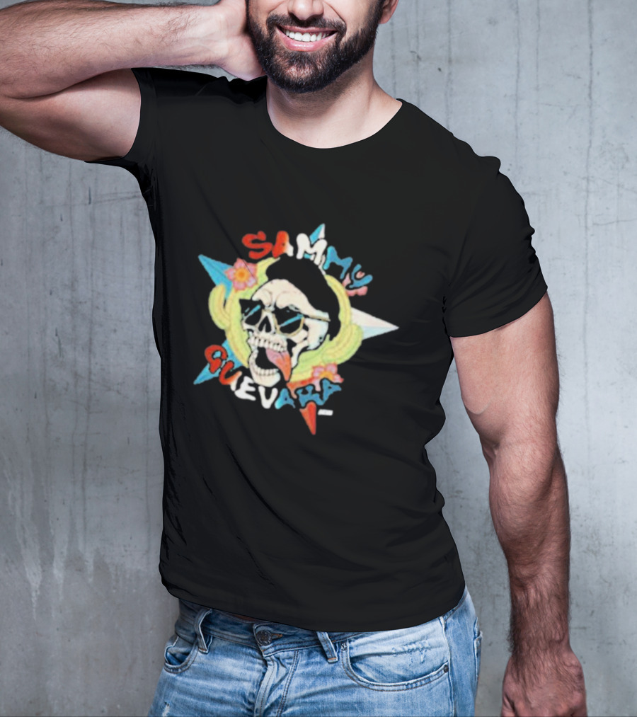 Sammy Guevara Skull With Sunglasses And Colorful Star T-Shirt
