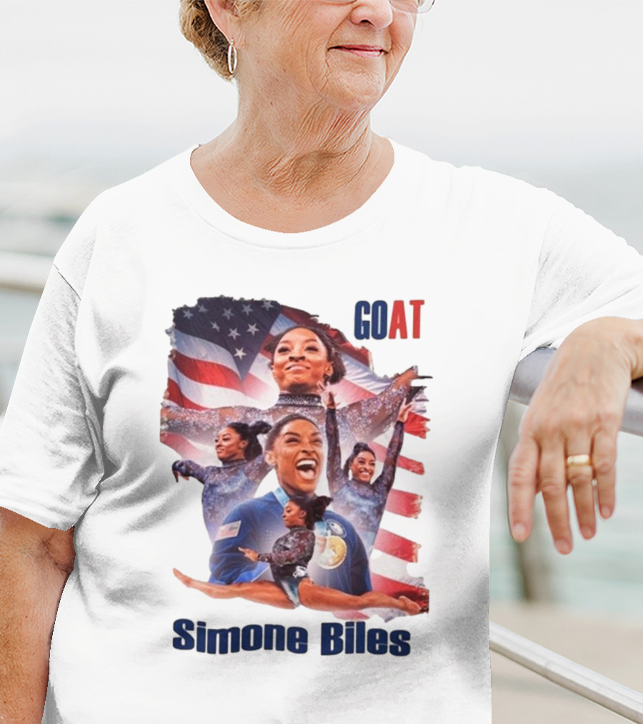 Simone Biles GOAT American Flag T-Shirt