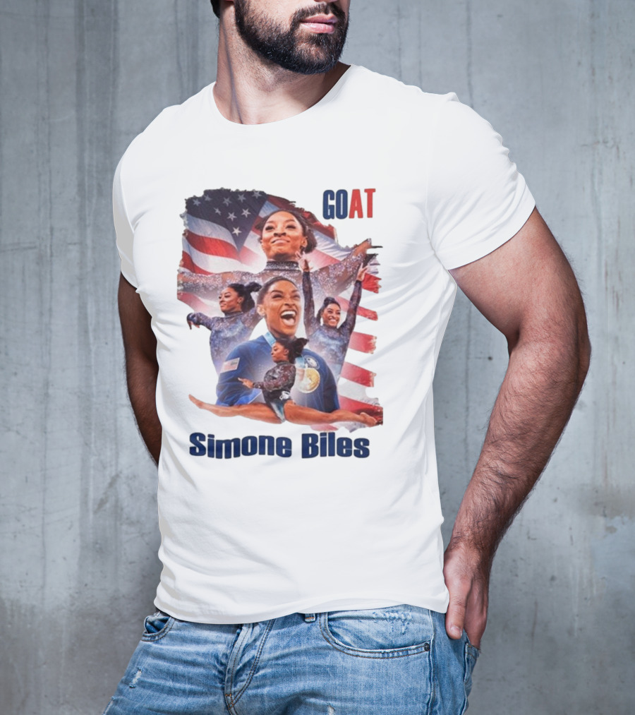 Simone Biles GOAT American Flag T-Shirt