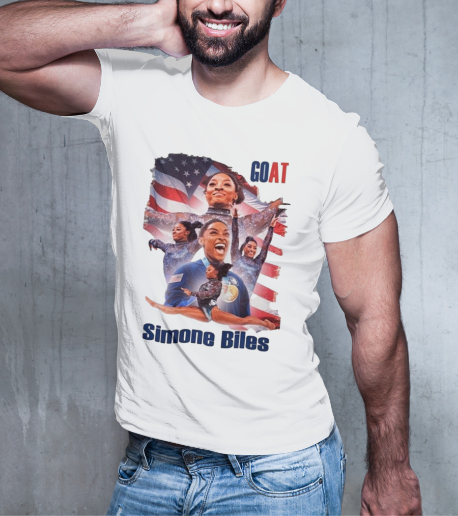 Simone Biles GOAT American Flag T-Shirt