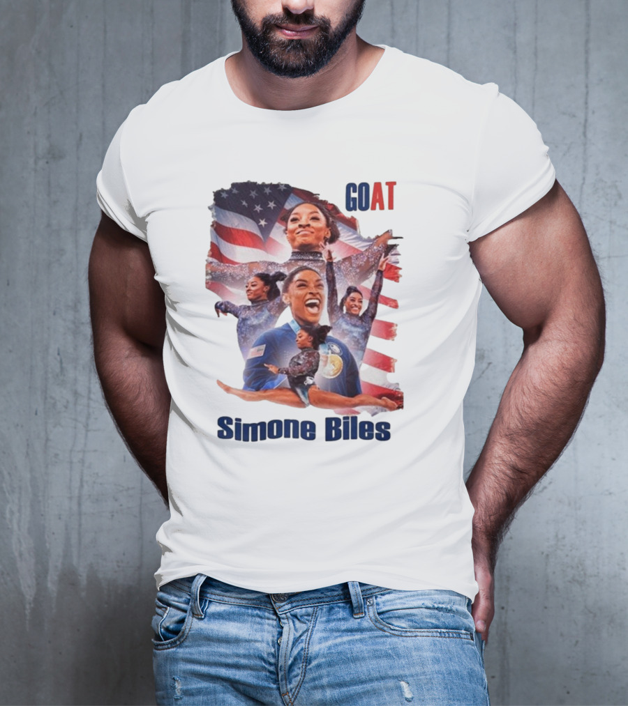 Simone Biles GOAT American Flag T-Shirt
