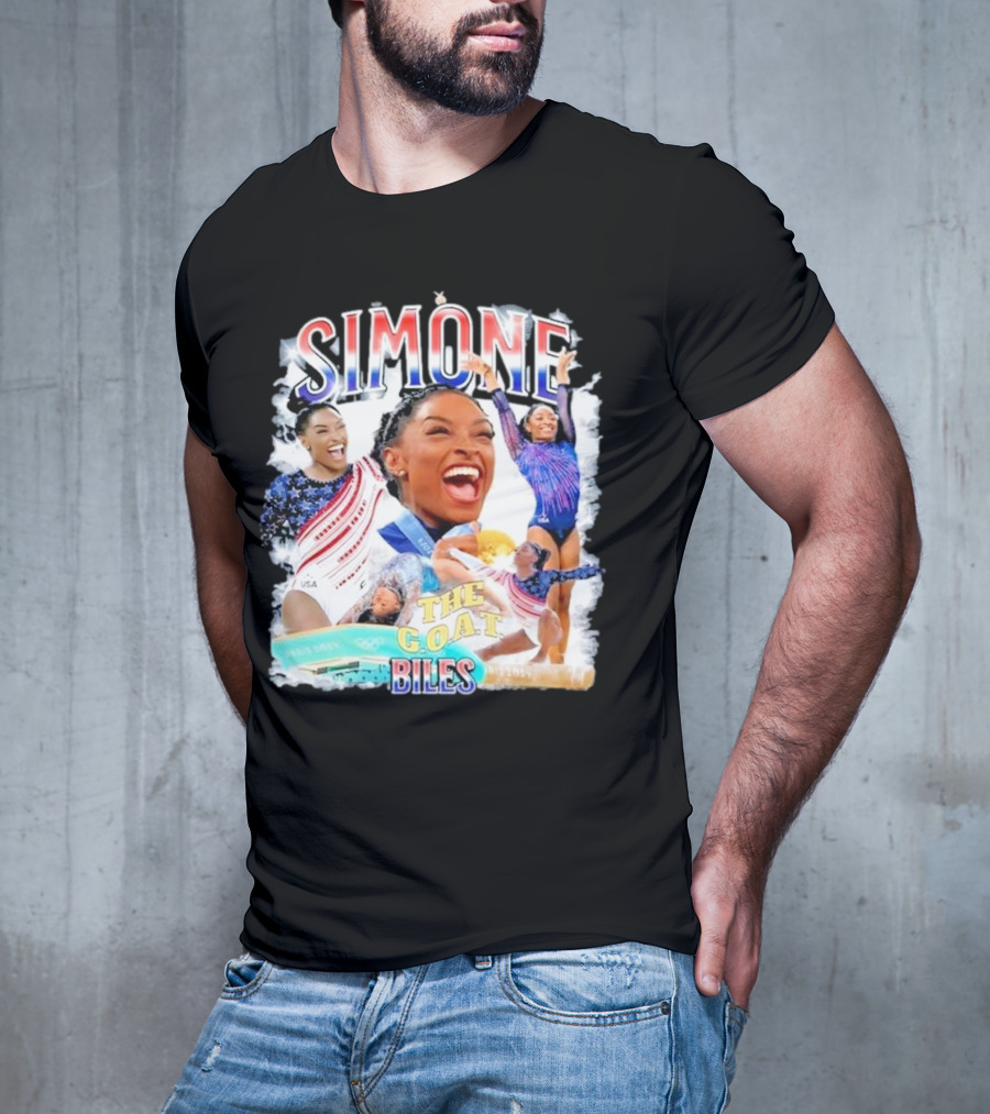 Simone Biles The GOAT Olympian USA Gymnastics Paris T-Shirt