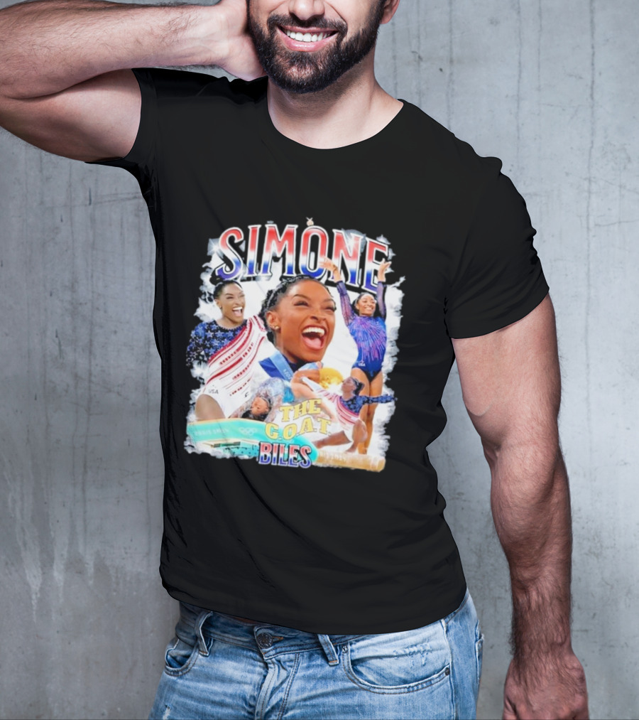 Simone Biles The GOAT Olympian USA Gymnastics Paris T-Shirt