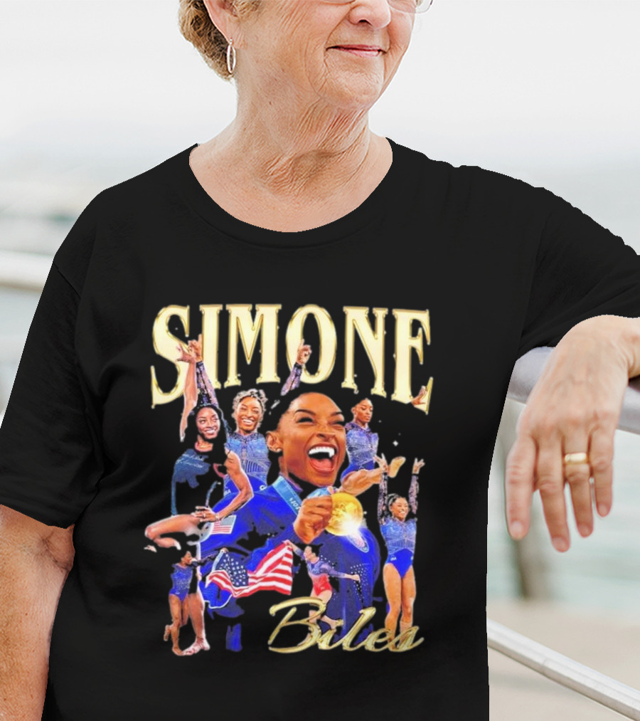 Simone Biles Olympic Gold Medalist Team USA Gymnast Paris T-Shirt