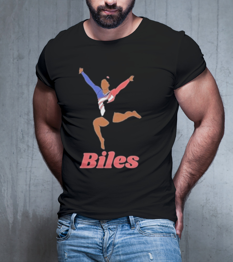 Biles Gymnastics Athlete In Flag Colors T-Shirt