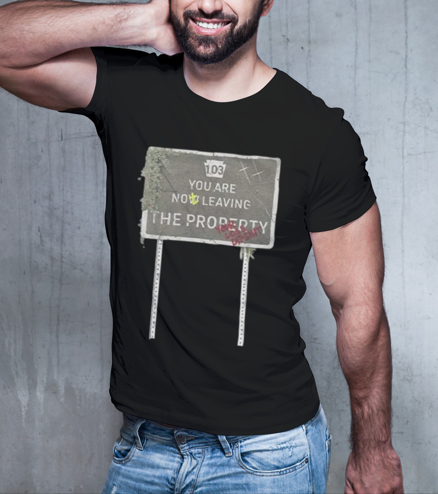 Waterparks 103 You Are Now Leaving The Property Sign With Overgrown Detail T-Shirt