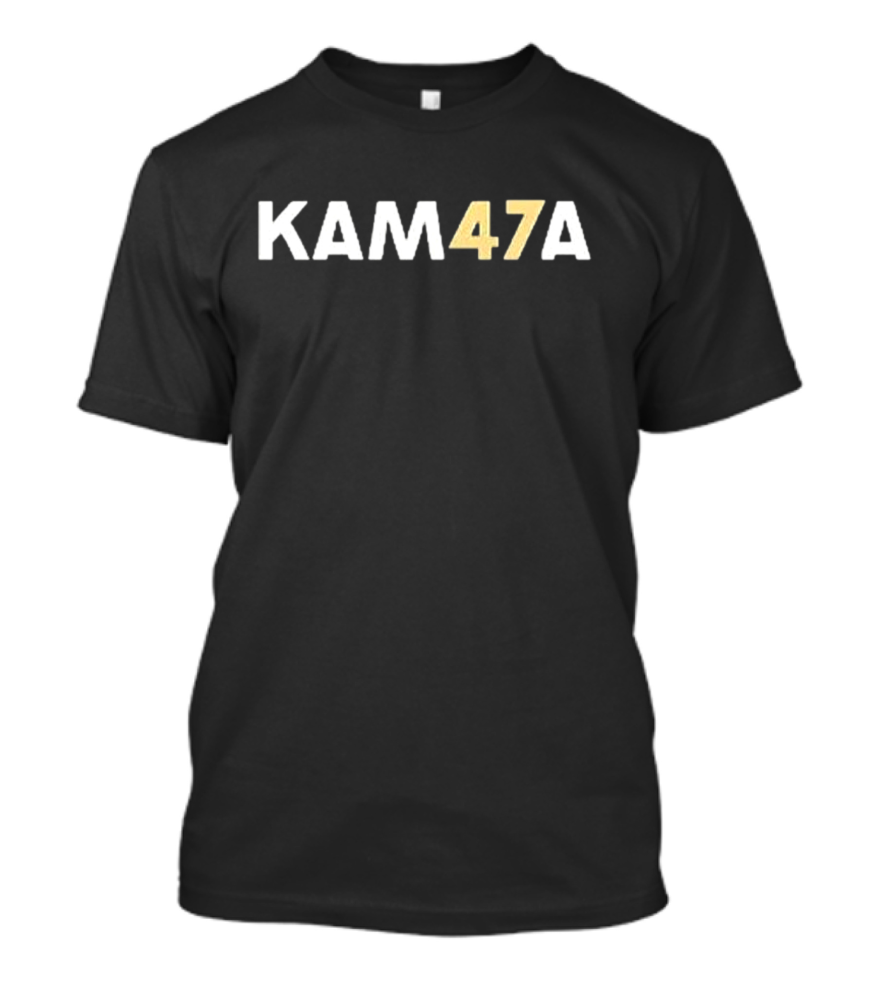 Men’s KAM47A Print Casual Black KAM47A Lettering T-Shirt