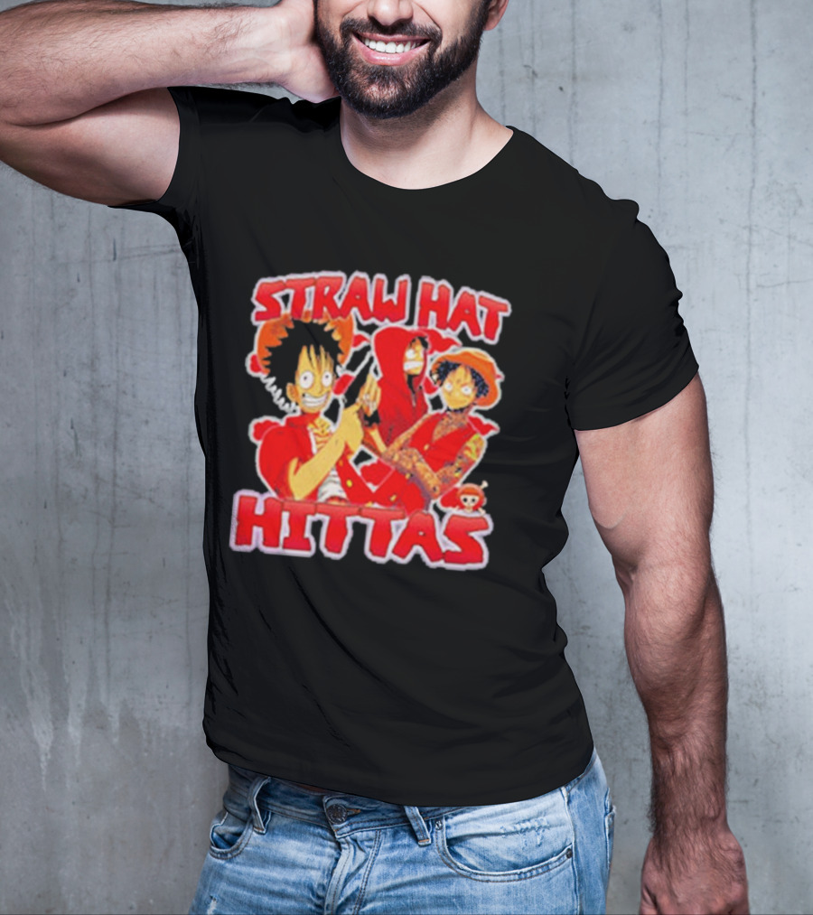 Straw Hat Hittas Monkey Luffy Anime Crossover T-Shirt