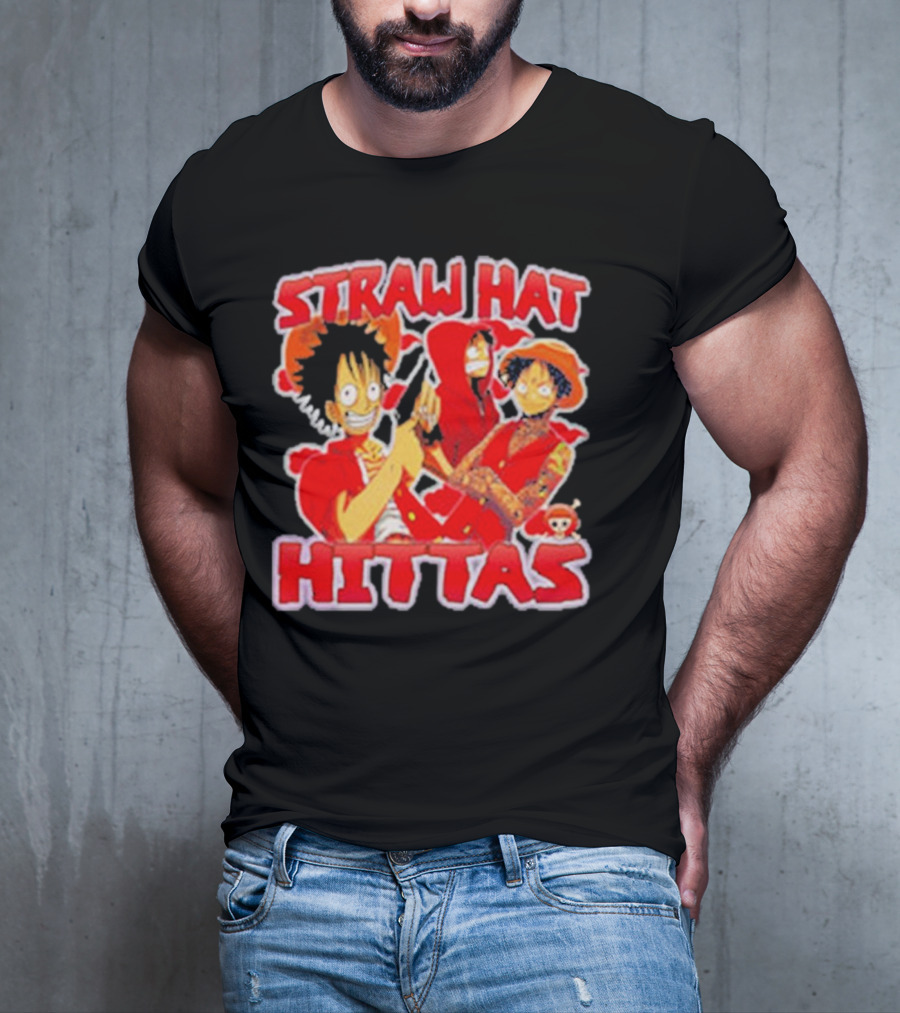 Straw Hat Hittas Monkey Luffy Anime Crossover T-Shirt