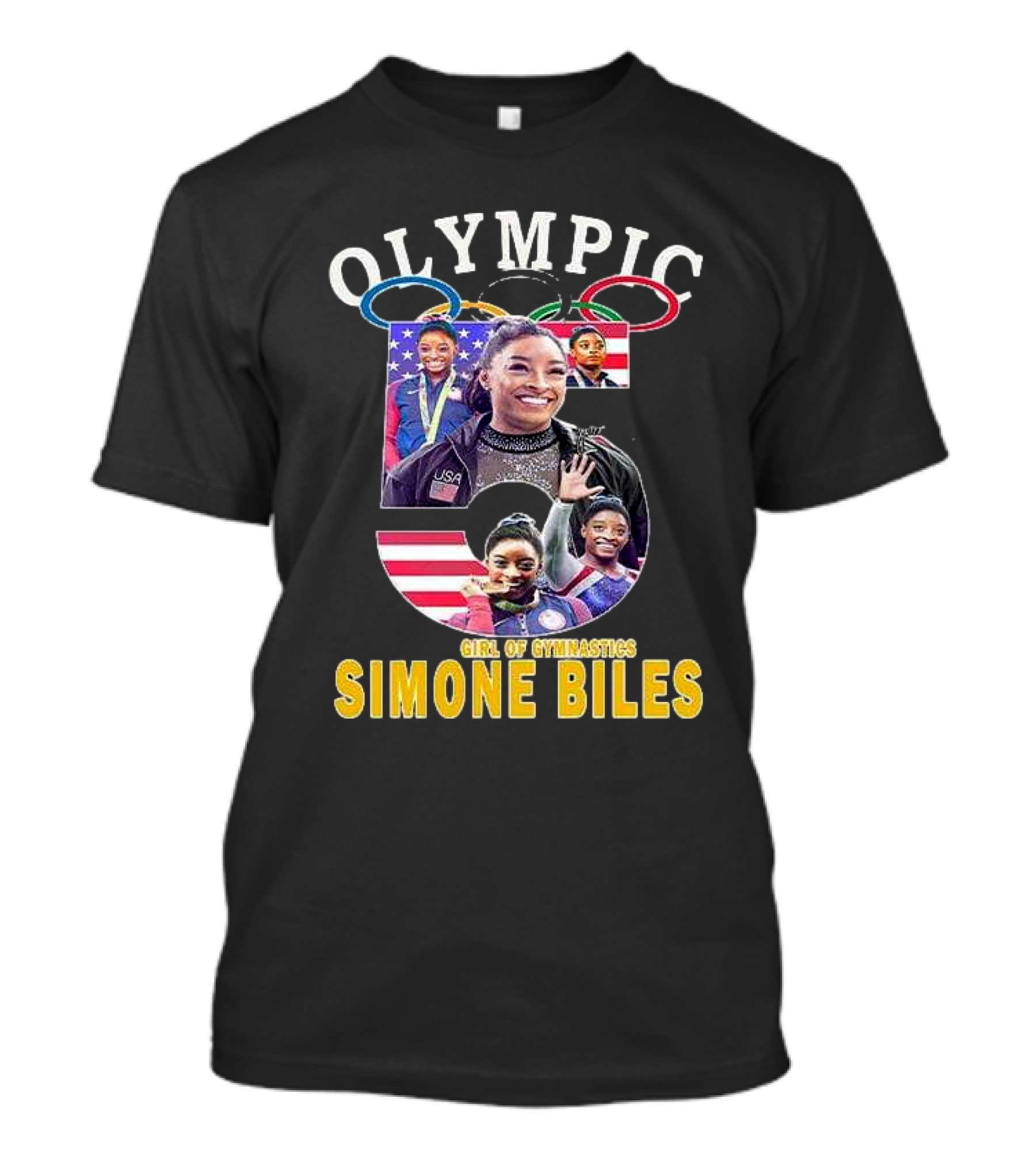 Olympic Five Rings Girl Of Gymnastics Simone Biles T-Shirt