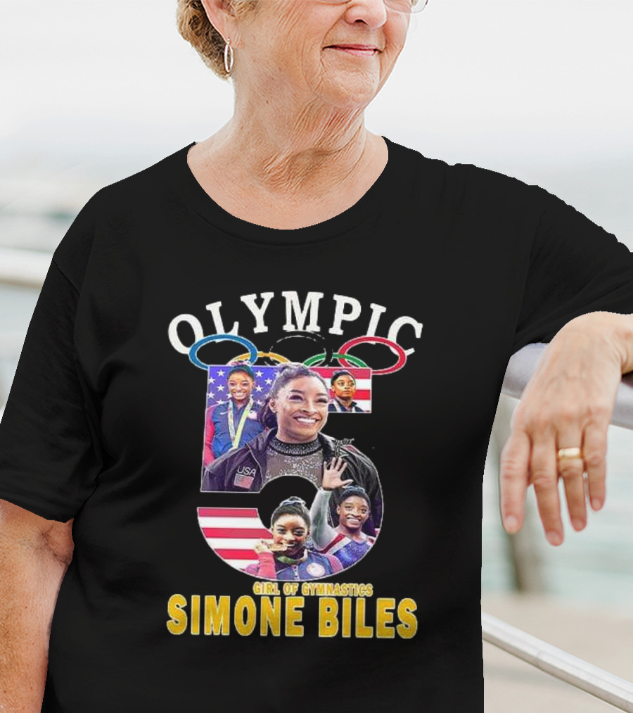 Olympic Five Rings Girl Of Gymnastics Simone Biles T-Shirt