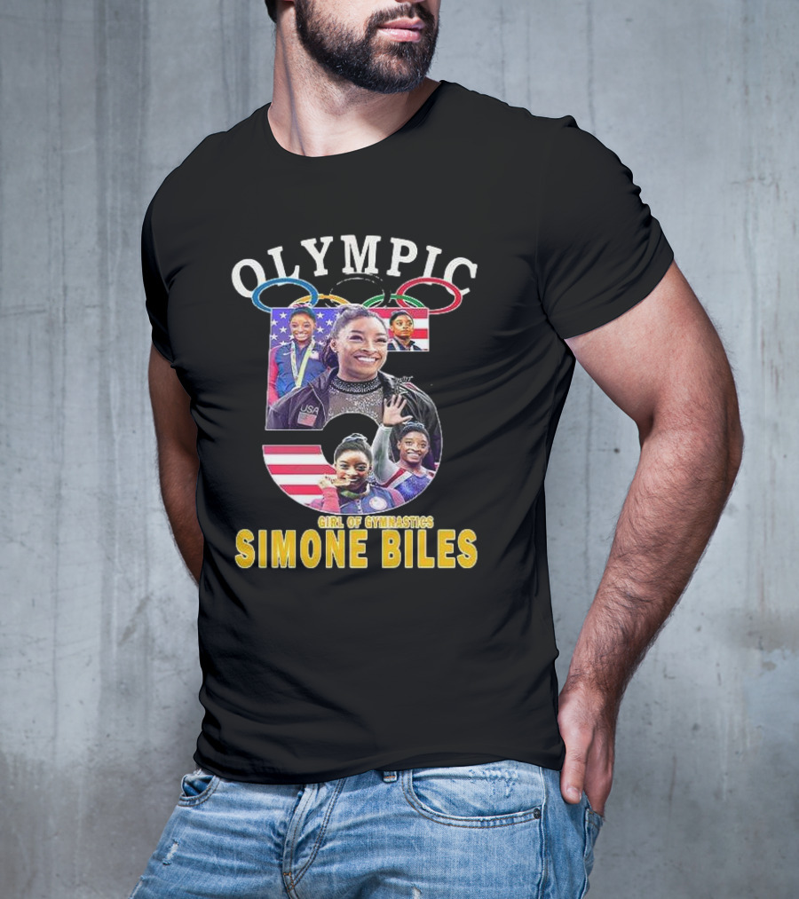 Olympic Five Rings Girl Of Gymnastics Simone Biles T-Shirt