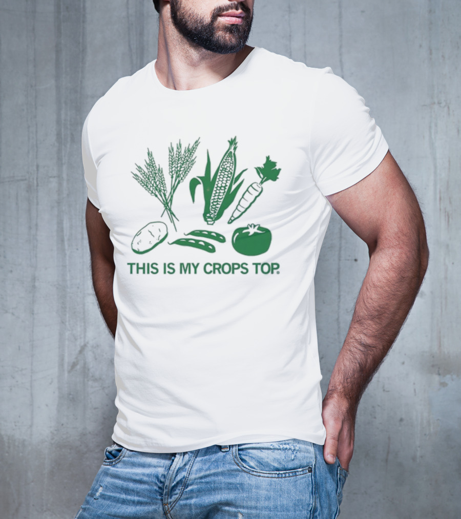 Raygun This Is My Crops Top With Vegetables Corn Carrot Tomato Peas Wheat T-Shirt